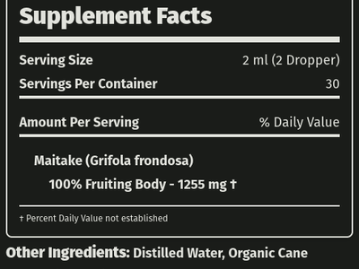 Maitake Supplemental Facts