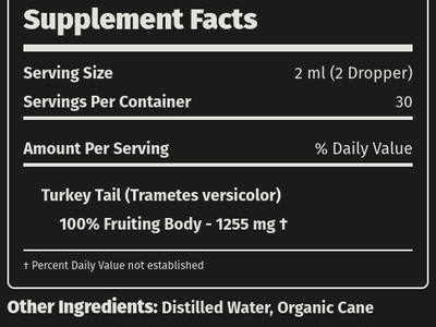 Supplement Facts Turkey Tail Tincture