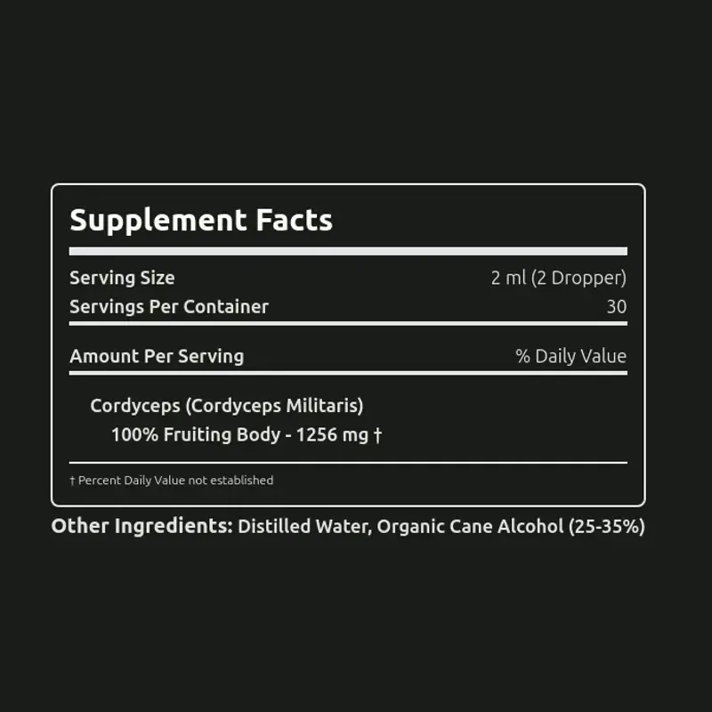 Cordyceps Supplement Facts